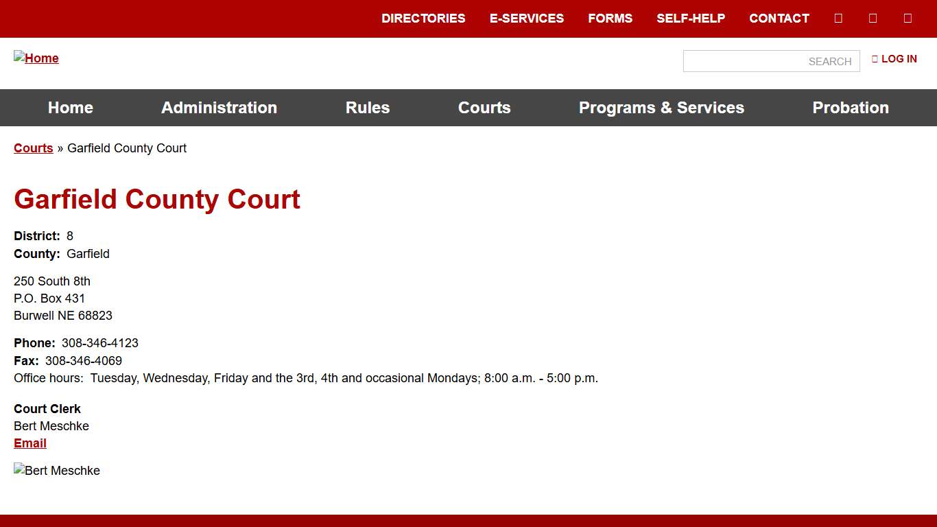 Garfield County Court Nebraska Judicial Branch